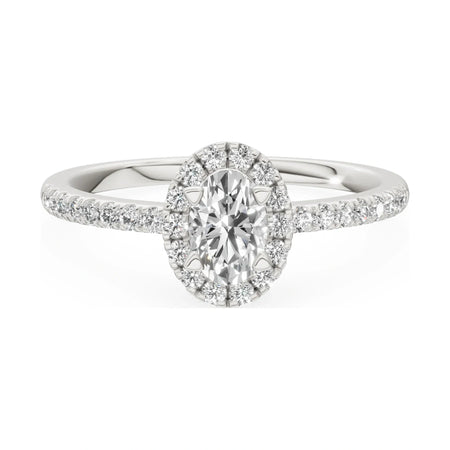 GREMARI Seven Icon 14K white gold engagement ring with 0.30 ct oval-cut natural diamond