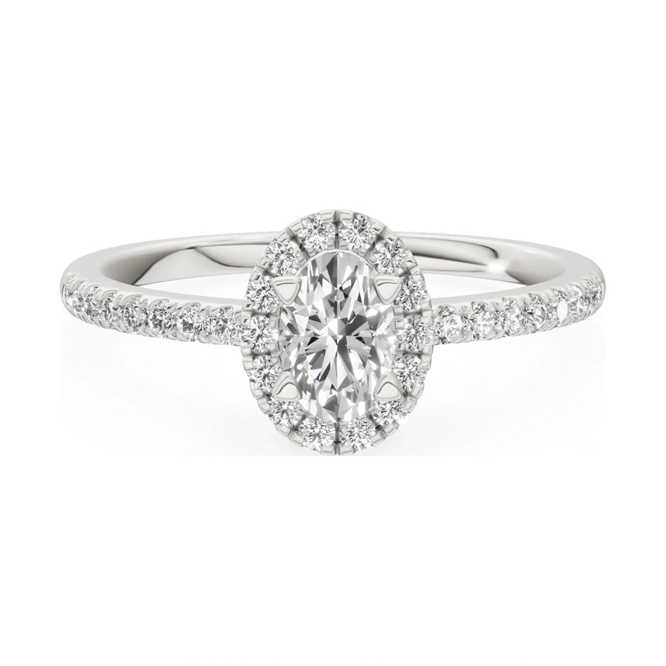 GREMARI Seven Icon 14K white gold engagement ring with 0.30 ct oval-cut natural diamond