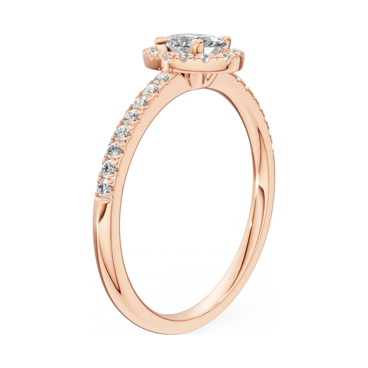 14K rose gold GREMARI Seven Icon ring with 0.30 ct oval-cut natural diamond