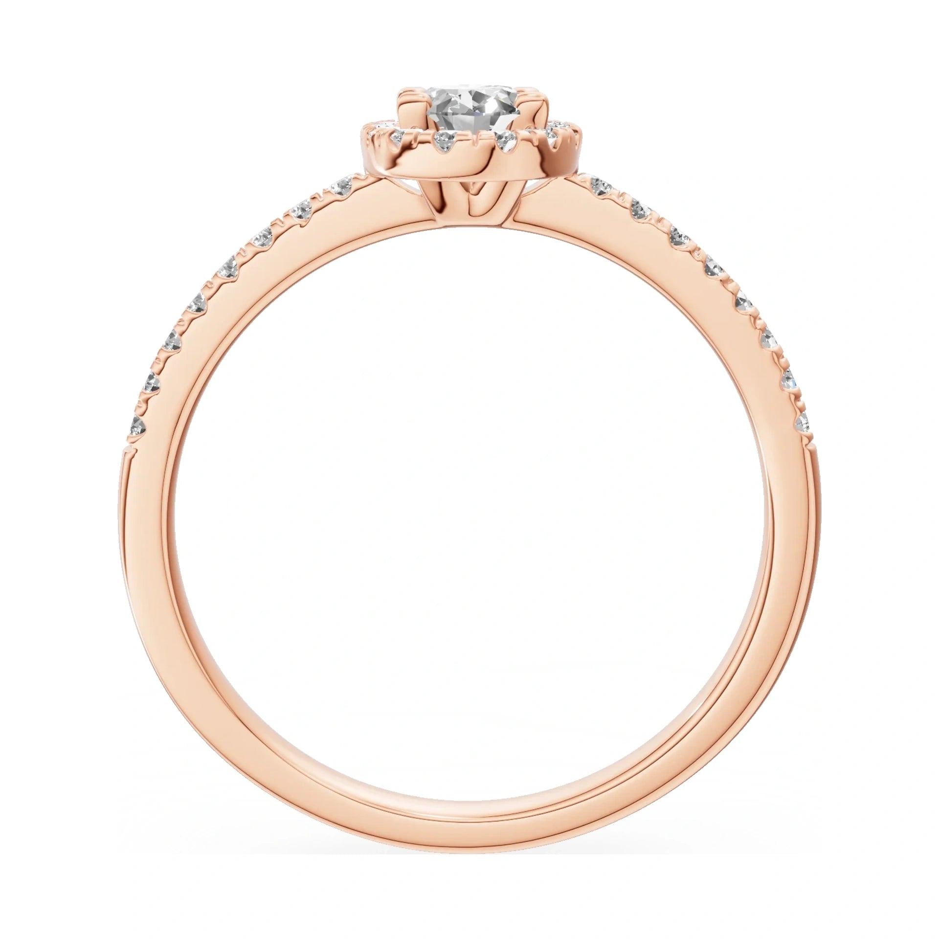 GREMARI Seven Icon oval-cut natural diamond engagement ring in 14K rose gold, 0.30 ct