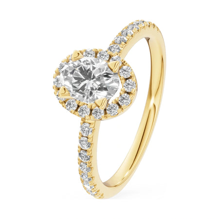 0.50 ct oval-cut natural diamond GREMARI Seven Icon engagement ring in 14K yellow gold