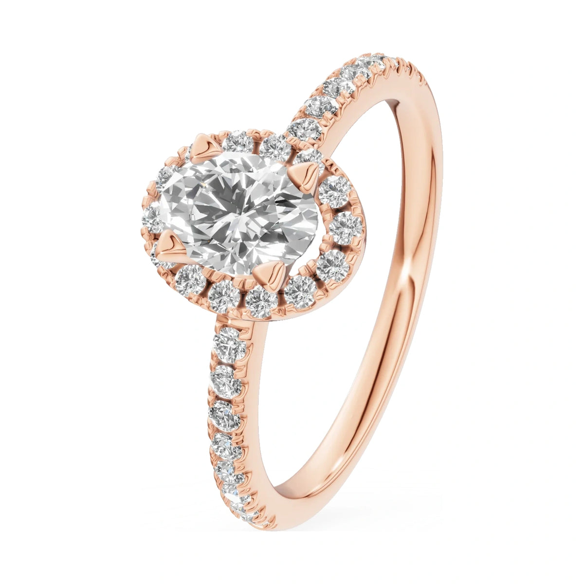 0.50 ct oval-cut natural diamond GREMARI Seven Icon engagement ring in 14K rose gold