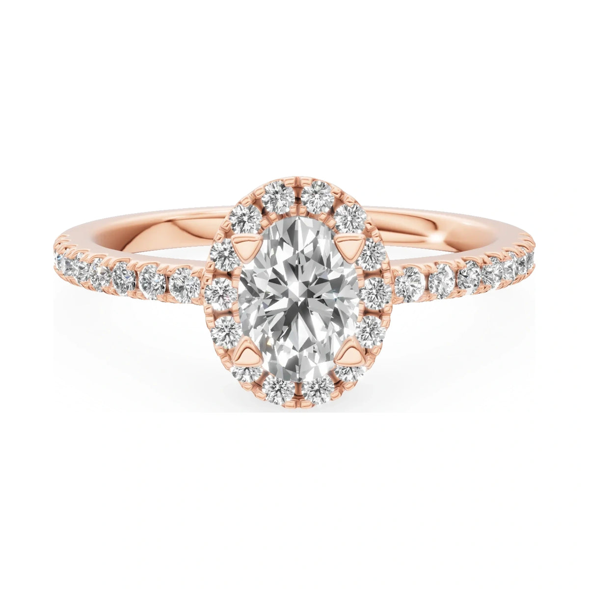 GREMARI Seven Icon 14K rose gold engagement ring with 0.50 ct oval-cut natural diamond