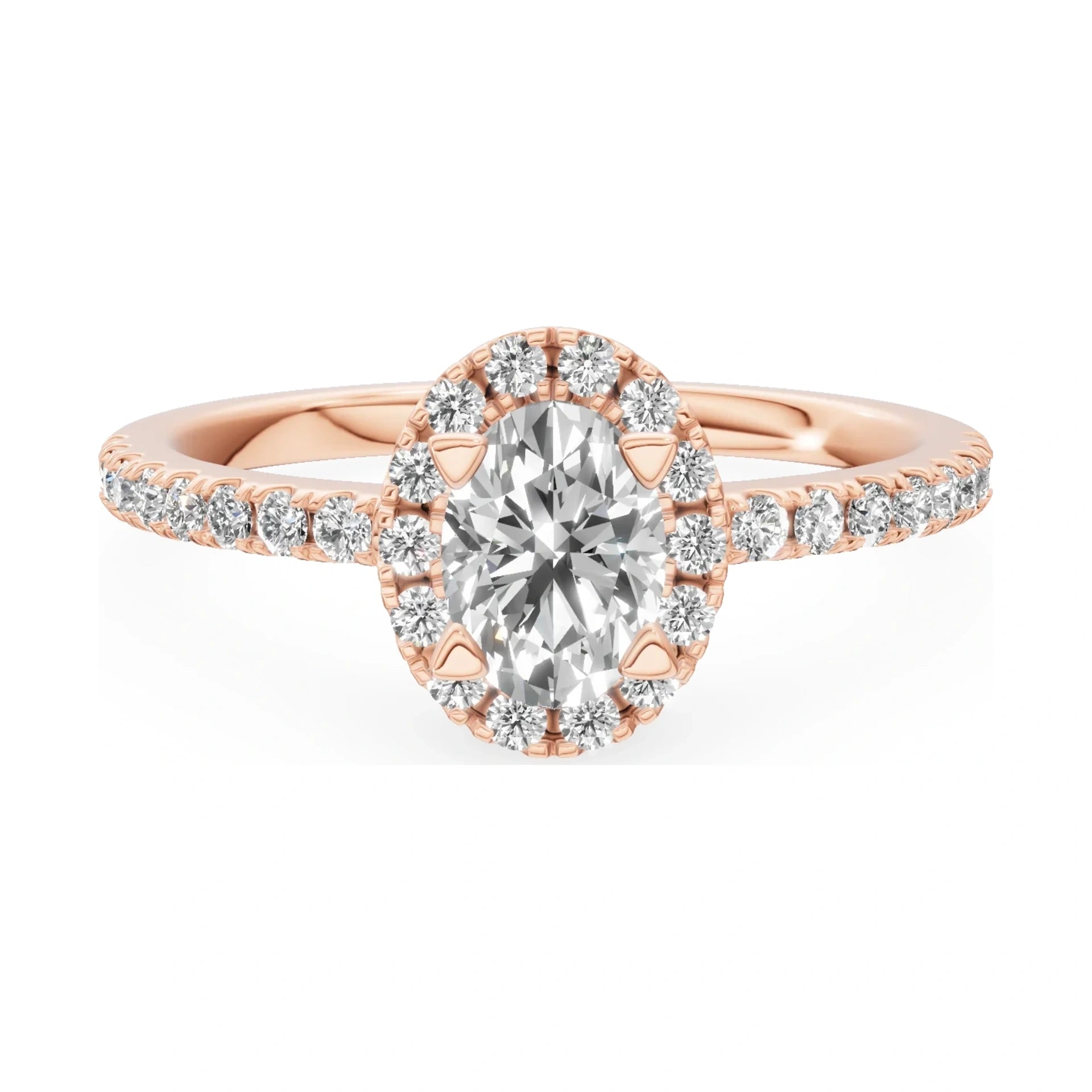 GREMARI Seven Icon 14K rose gold engagement ring with 0.50 ct oval-cut natural diamond