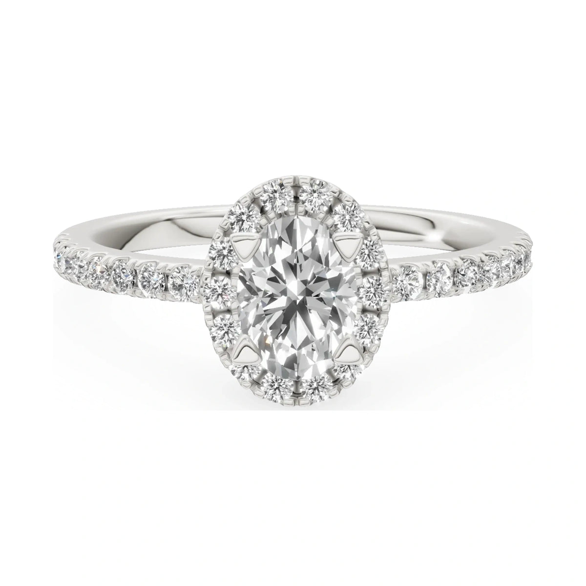 GREMARI Seven Icon 14K white gold engagement ring with 0.50 ct oval-cut natural diamond