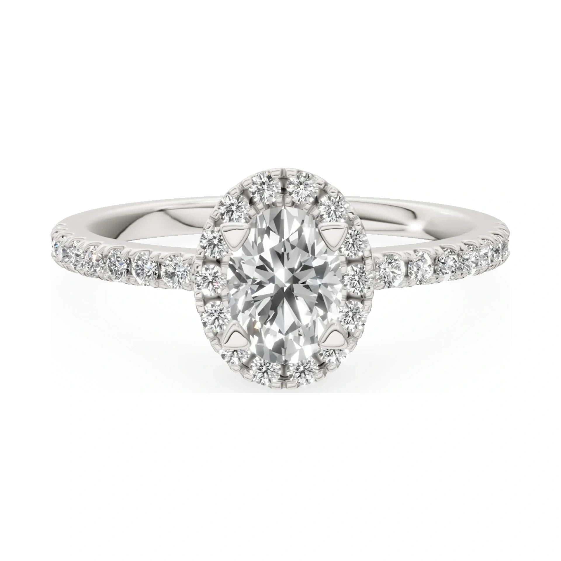 GREMARI Seven Icon 14K white gold engagement ring with 0.50 ct oval-cut natural diamond
