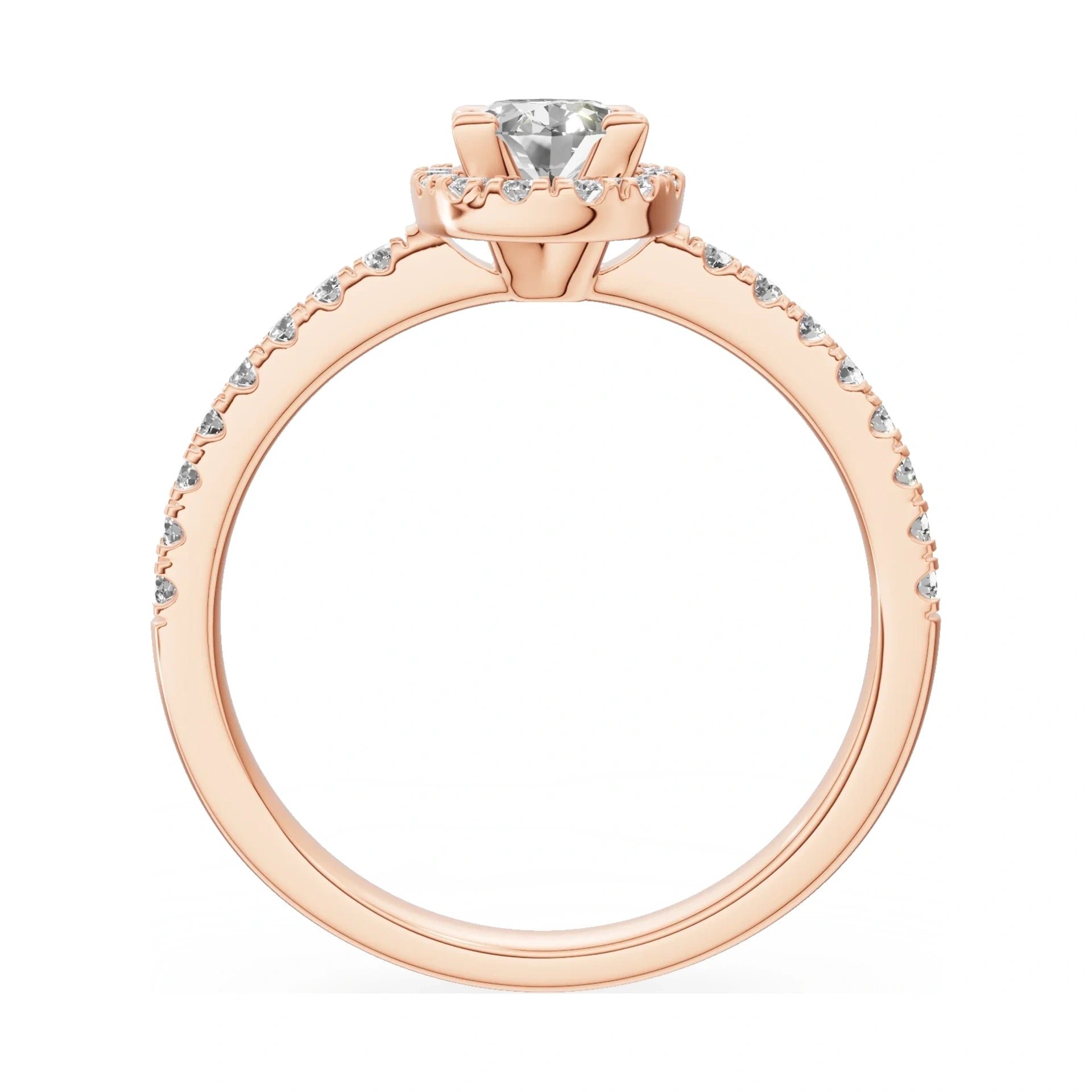 GREMARI Seven Icon oval-cut natural diamond engagement ring in 14K rose gold, 0.50 ct