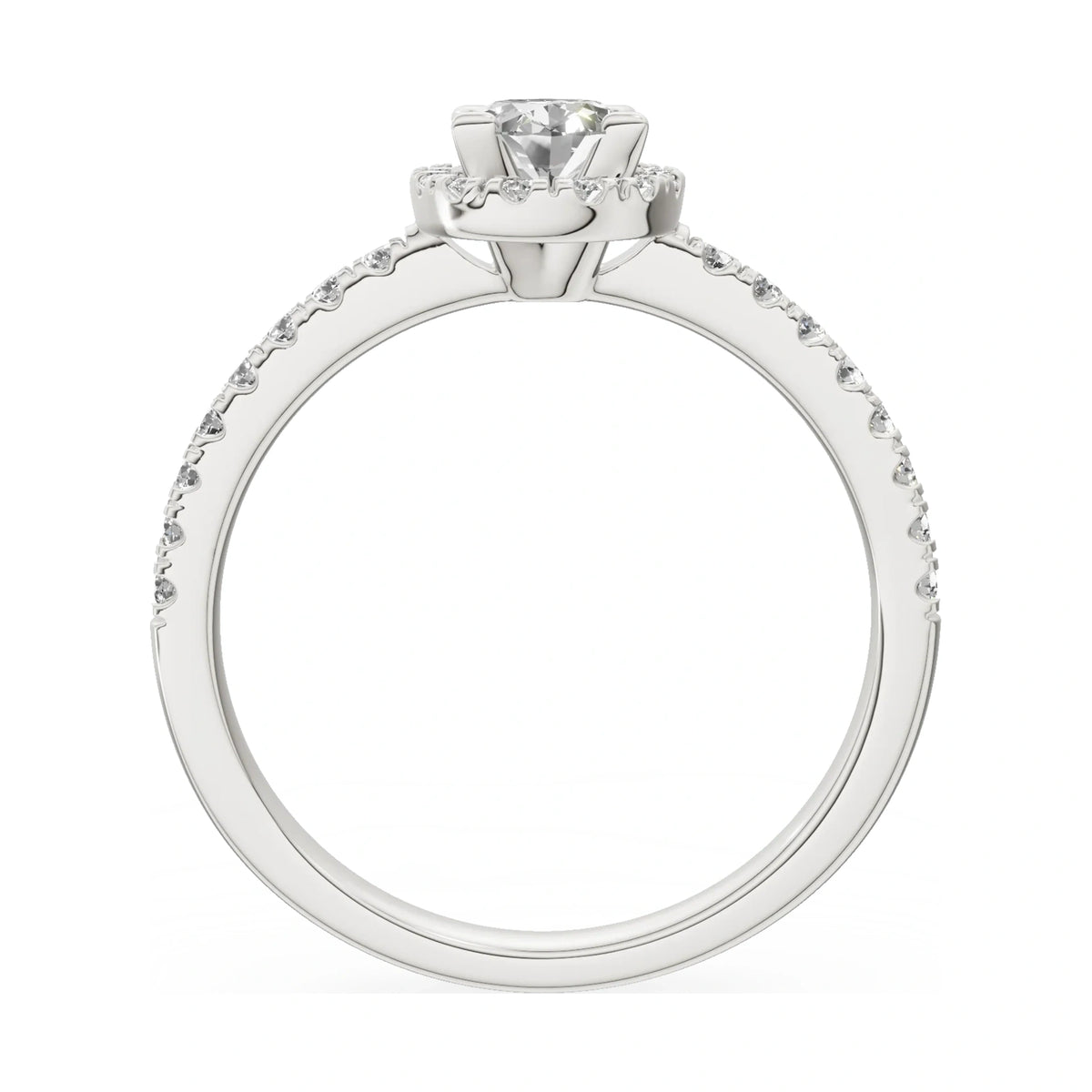 GREMARI Seven Icon oval-cut natural diamond engagement ring in 14K white gold, 0.50 ct