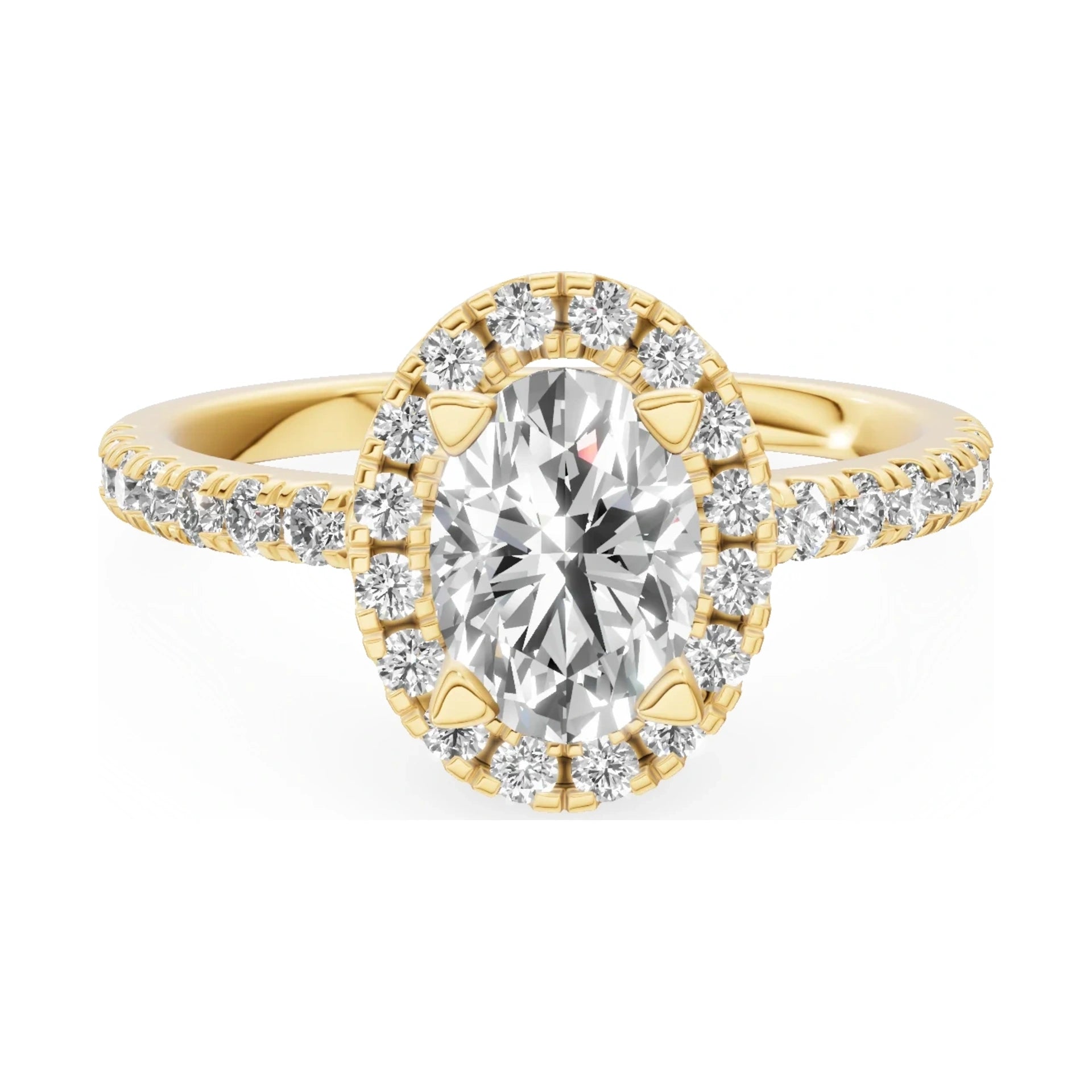 GREMARI Seven Icon 14K yellow gold engagement ring with 1.00 ct oval-cut natural diamond