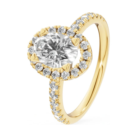 1.00 ct oval-cut natural diamond GREMARI Seven Icon engagement ring in 14K yellow gold