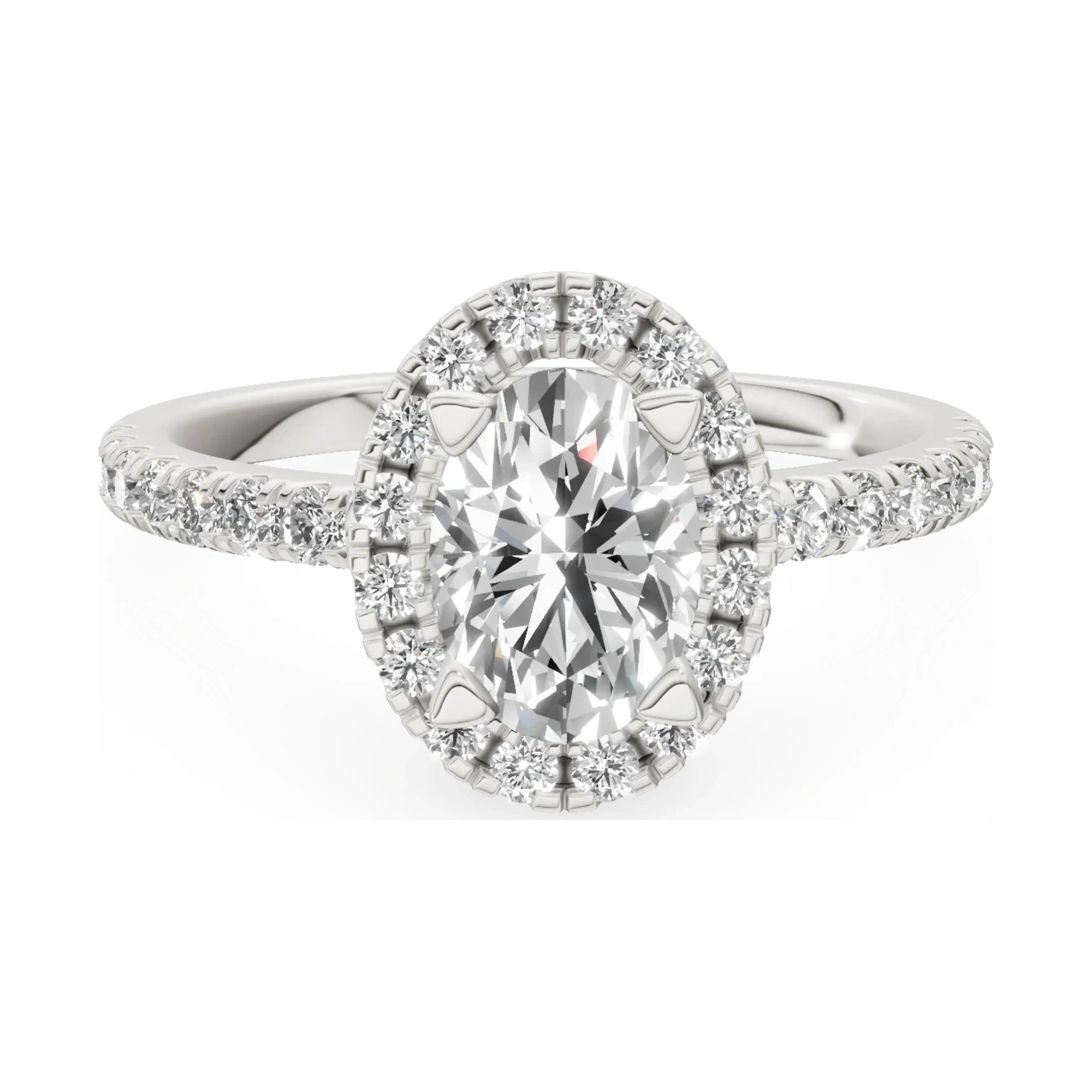 GREMARI Seven Icon 14K white gold engagement ring with 1.00 ct oval-cut natural diamond