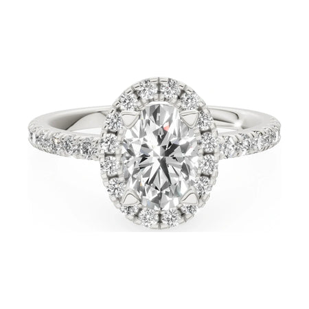 GREMARI Seven Icon 14K white gold engagement ring with 1.00 ct oval-cut natural diamond