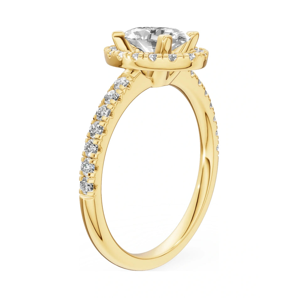 14K yellow gold GREMARI Seven Icon ring with 1.00 ct oval-cut natural diamond
