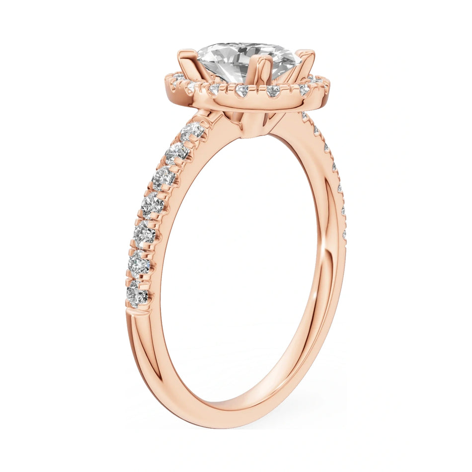 14K rose gold GREMARI Seven Icon ring with 1.00 ct oval-cut natural diamond
