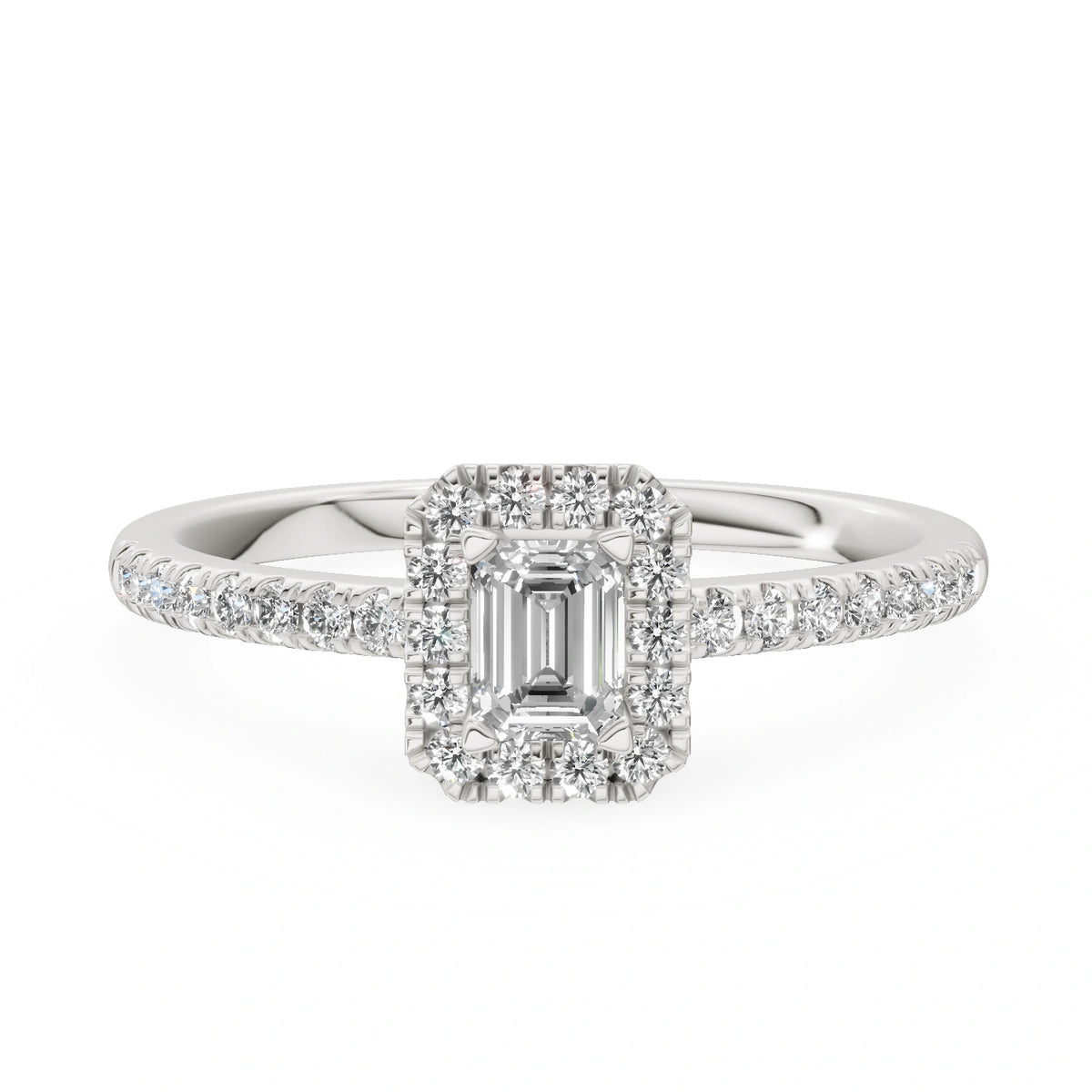 Gremari Seven Icon zásnubný prsteň z bieleho zlata s 0,24 ct lab-grown diamantom – Emerald
