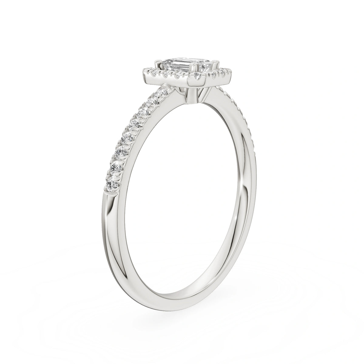 Gremari Seven Icon zásnubný prsteň z bieleho zlata s 0,24 ct lab-grown diamantom – Emerald