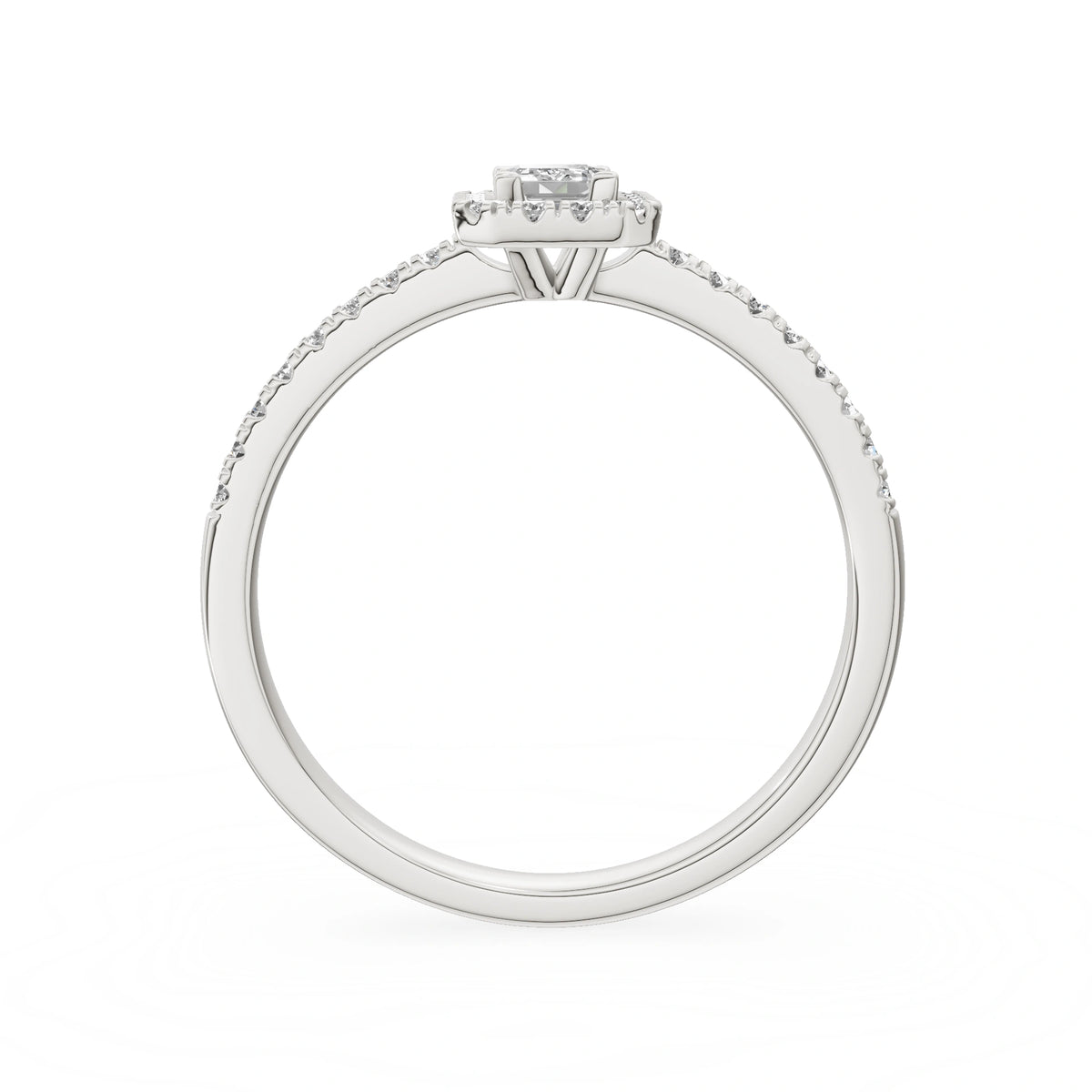 Gremari Seven Icon zásnubný prsteň z bieleho zlata s 0,24 ct lab-grown diamantom – Emerald