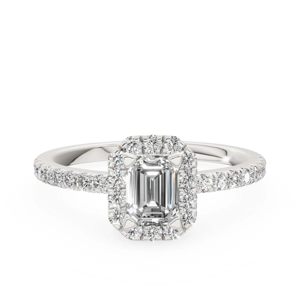 Gremari Seven Icon zásnubný prsteň z bieleho zlata s 0,50 ct lab-grown diamantom – Emerald