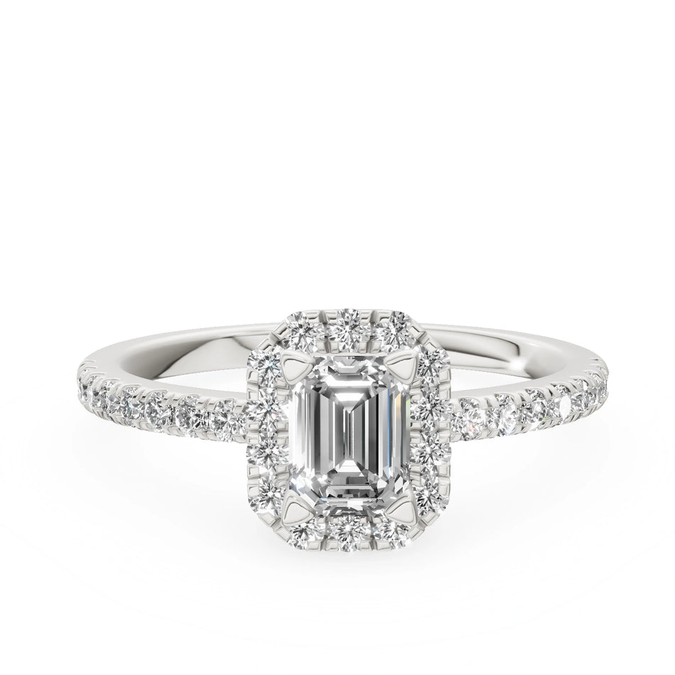 Gremari Seven Icon zásnubný prsteň z bieleho zlata s 0,50 ct lab-grown diamantom – Emerald