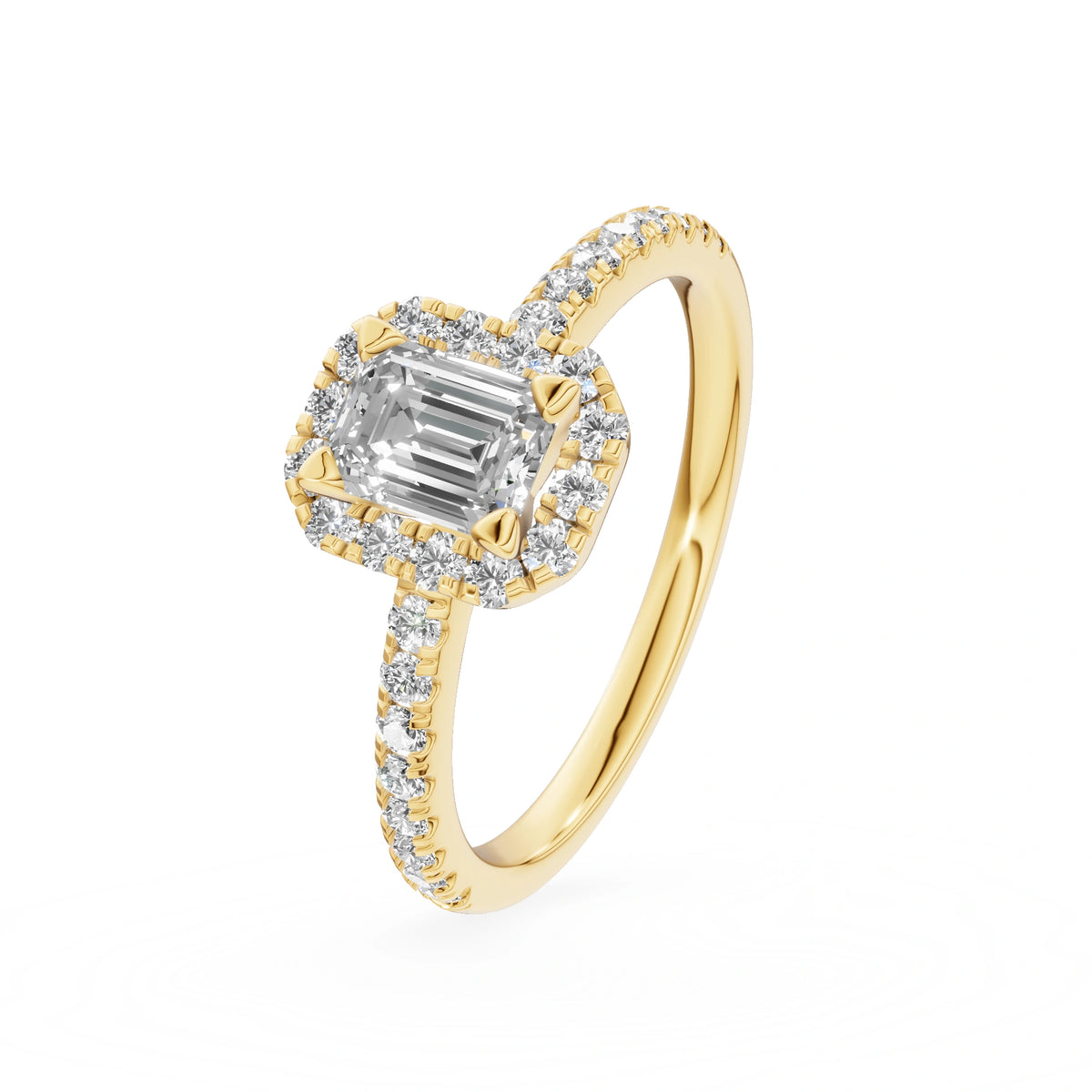 Gremari Seven Icon zásnubný prsteň zo žltého zlata s 0,50 ct lab-grown diamantom – Emerald