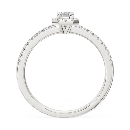 GREMARI Seven Icon emerald-cut natural diamond engagement ring in 14K white gold, 0.15 ct