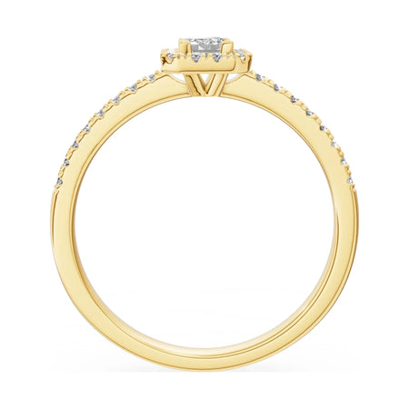 GREMARI Seven Icon emerald-cut natural diamond engagement ring in 14K yellow gold, 0.24 ct
