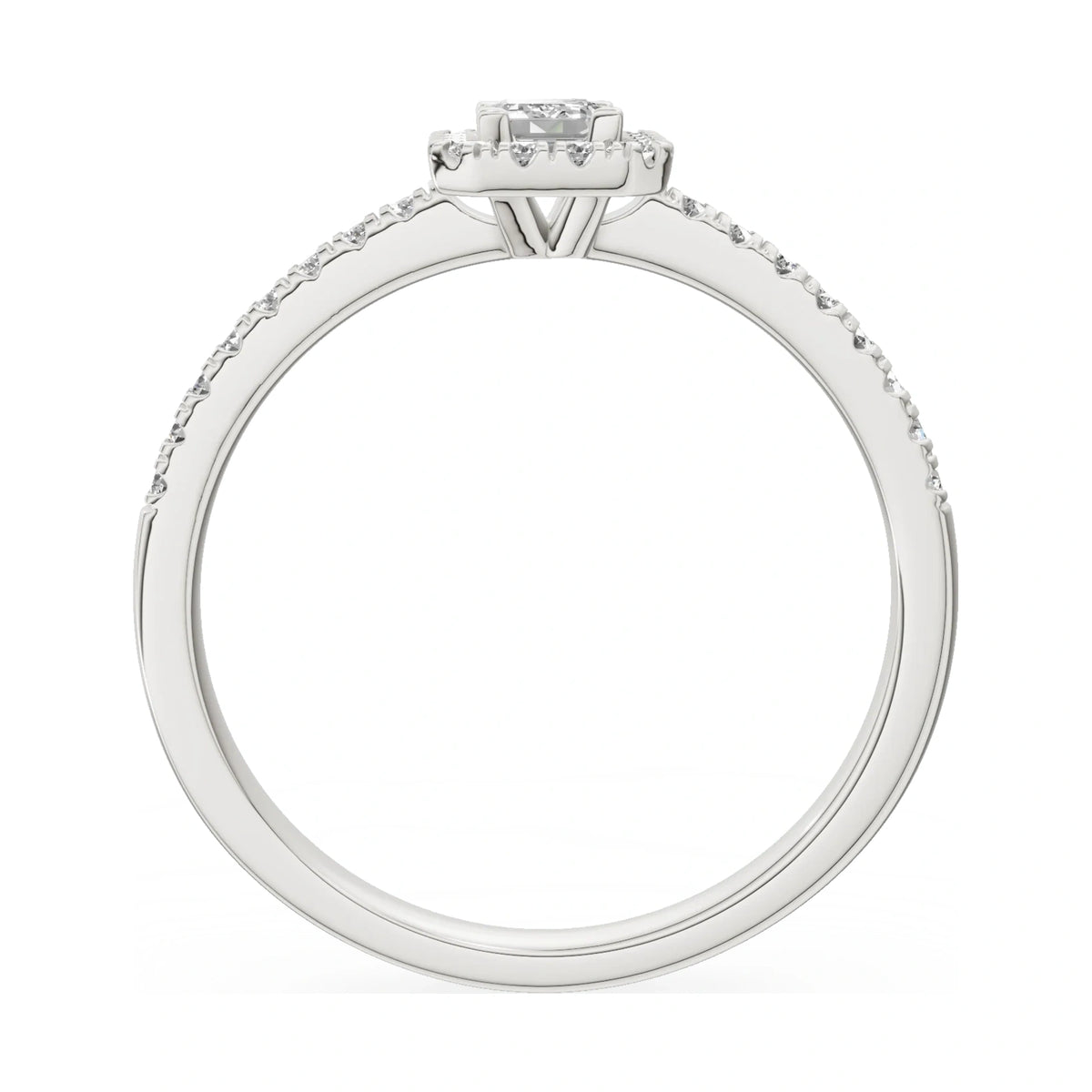 GREMARI Seven Icon emerald-cut natural diamond engagement ring in 14K white gold, 0.24 ct