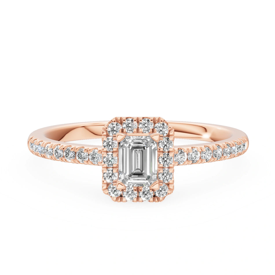 Gremari Seven Icon zásnubný prsteň z ružového zlata s 0,24 ct prírodným diamantom – Emerald