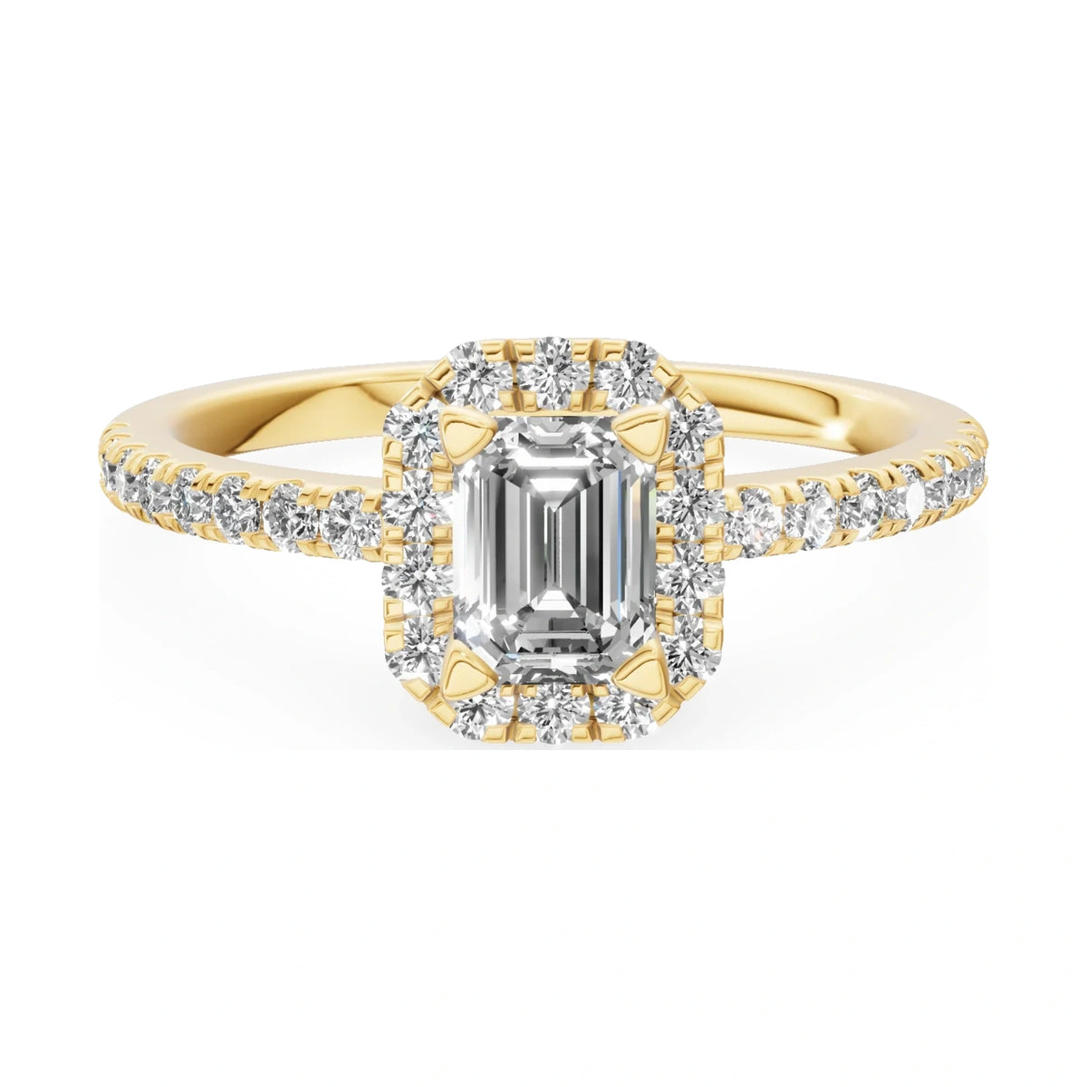 GREMARI Seven Icon 14K yellow gold engagement ring with 0.50 ct emerald-cut natural diamond