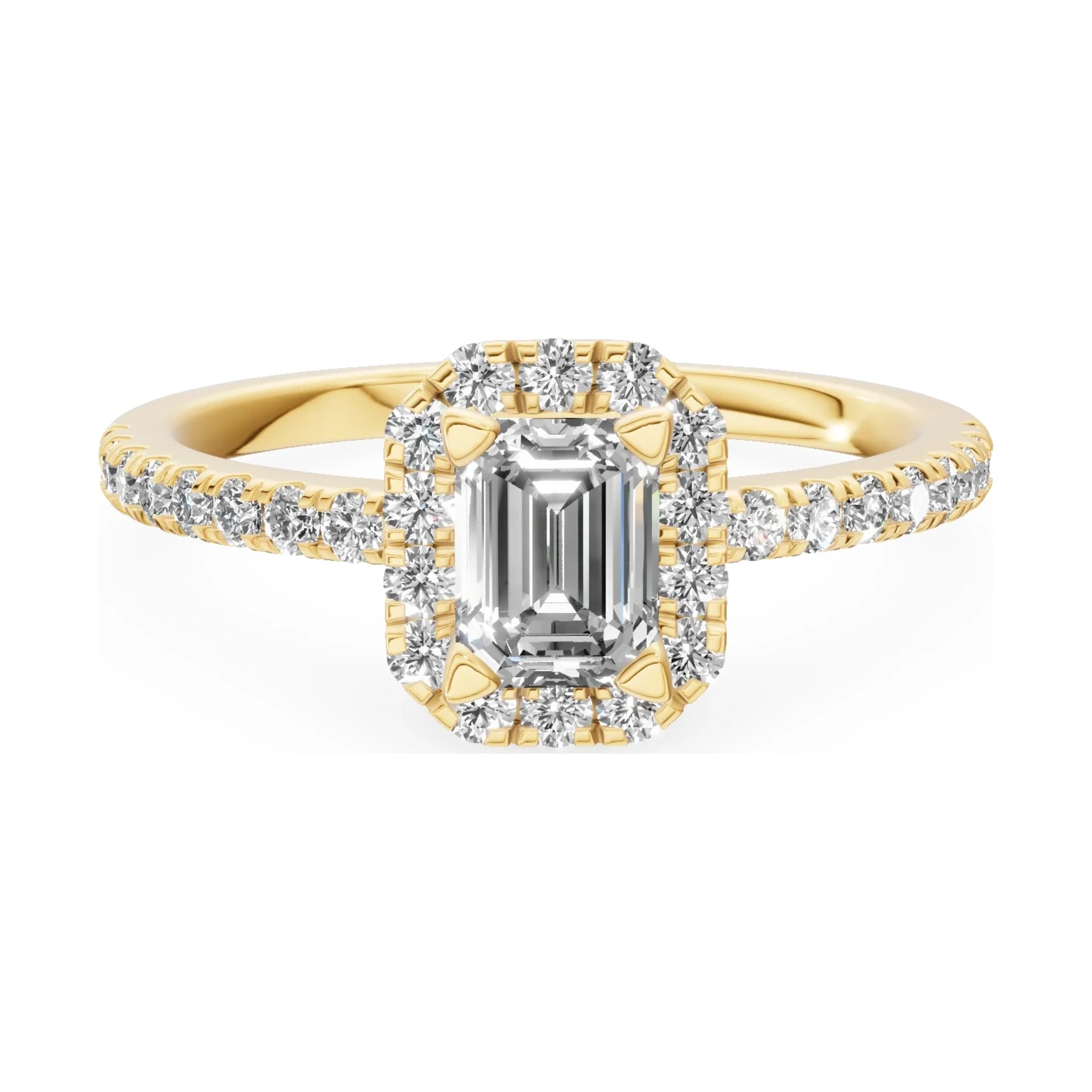 GREMARI Seven Icon 14K yellow gold engagement ring with 0.50 ct emerald-cut natural diamond