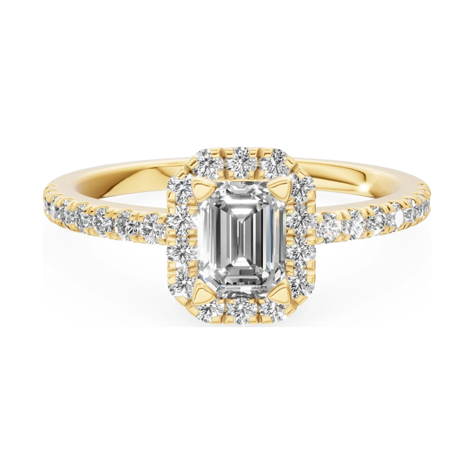 GREMARI Seven Icon 14K yellow gold engagement ring with 0.50 ct emerald-cut natural diamond