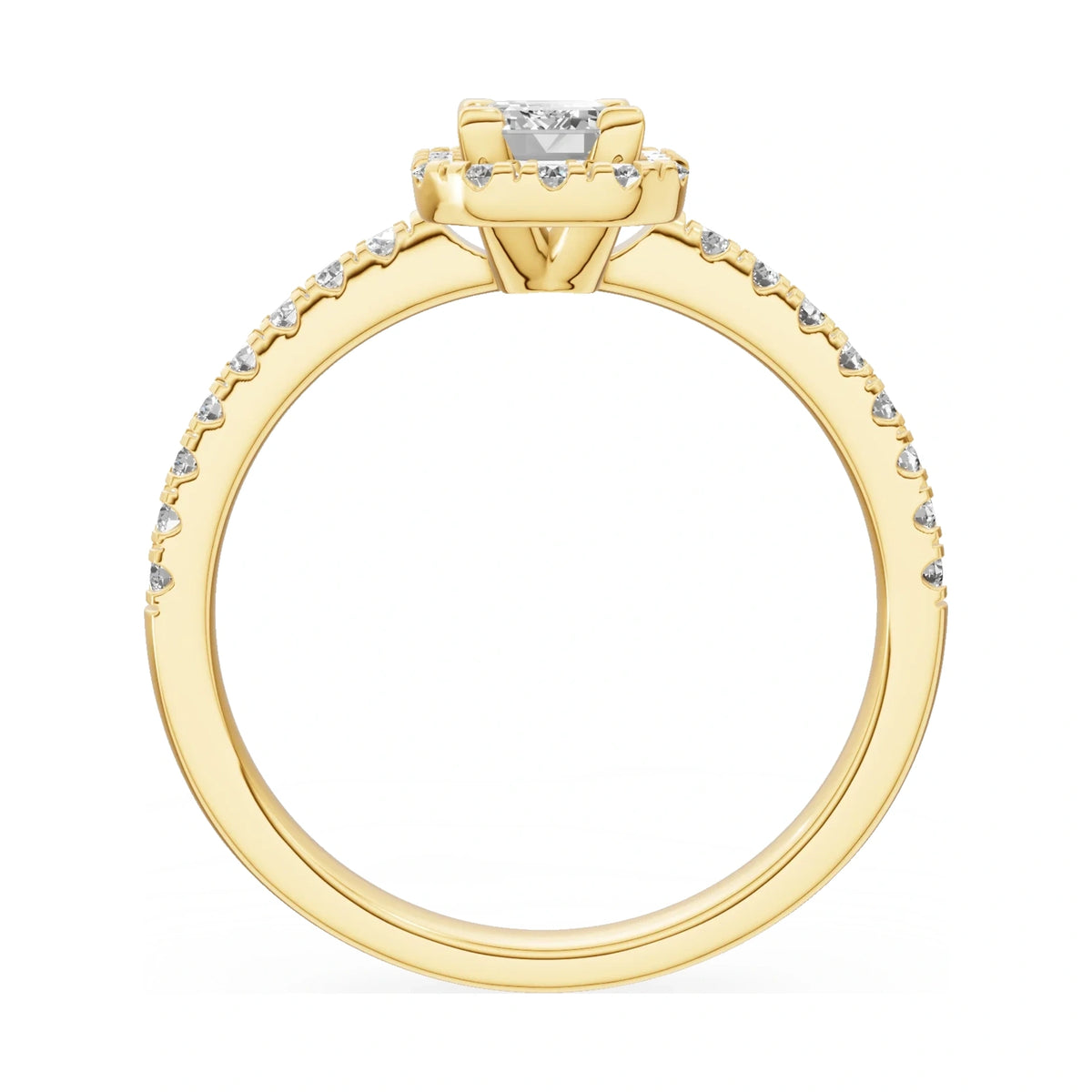 GREMARI Seven Icon emerald-cut natural diamond engagement ring in 14K yellow gold, 0.50 ct