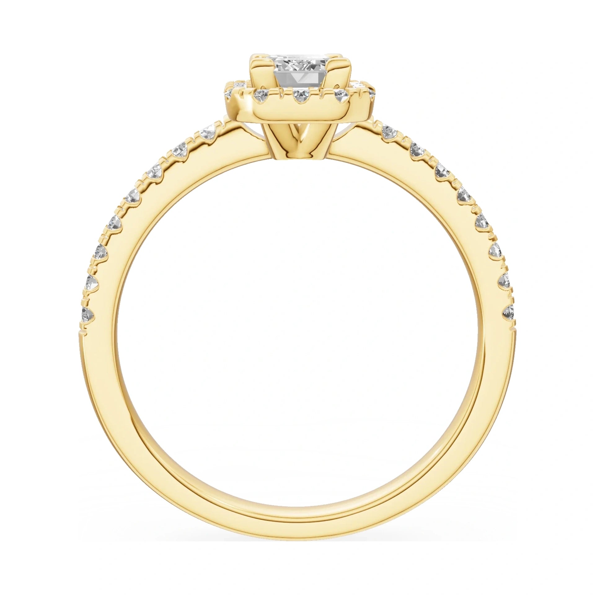 GREMARI Seven Icon emerald-cut natural diamond engagement ring in 14K yellow gold, 0.50 ct