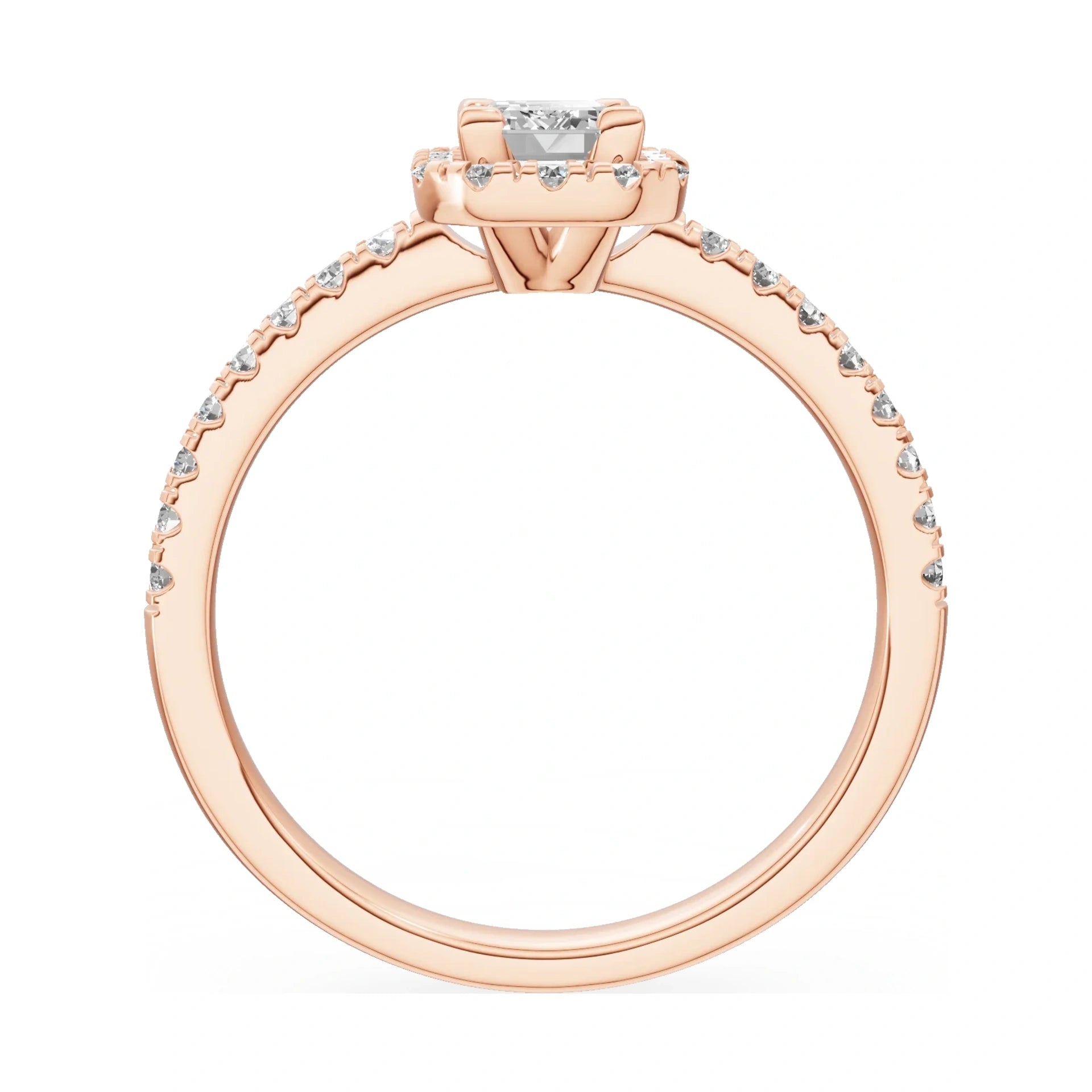 GREMARI Seven Icon emerald-cut natural diamond engagement ring in 14K rose gold, 0.50 ct