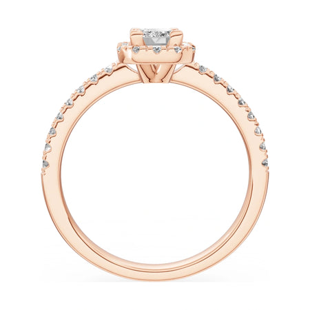 GREMARI Seven Icon emerald-cut natural diamond engagement ring in 14K rose gold, 0.50 ct