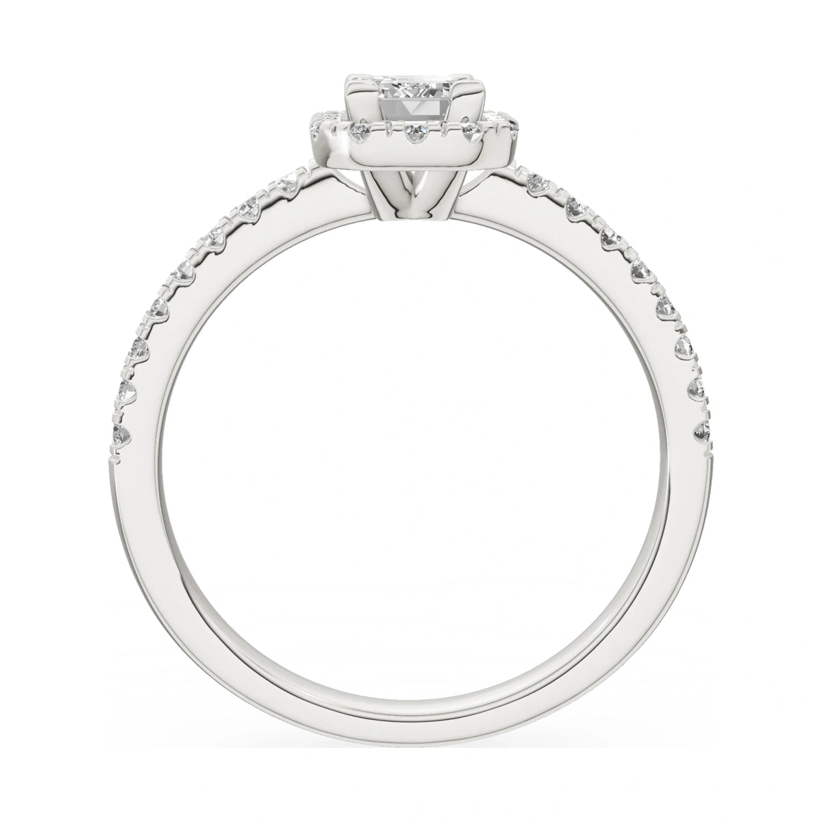 GREMARI Seven Icon emerald-cut natural diamond engagement ring in 14K white gold, 0.50 ct