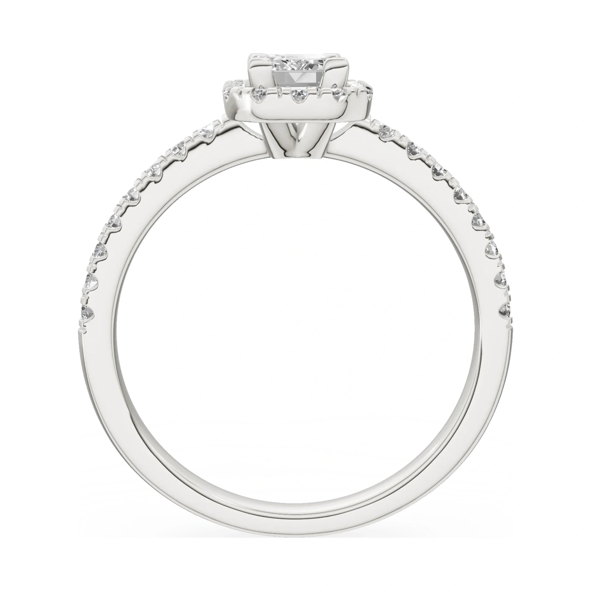 GREMARI Seven Icon emerald-cut natural diamond engagement ring in 14K white gold, 0.50 ct