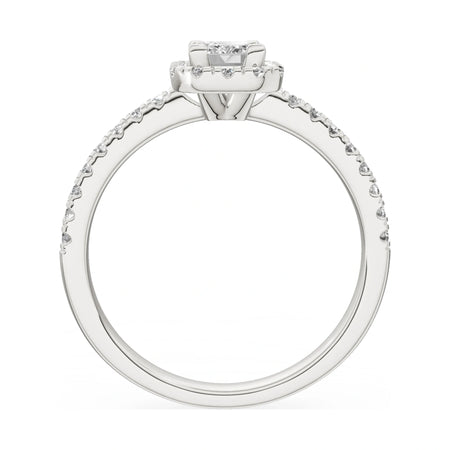GREMARI Seven Icon emerald-cut natural diamond engagement ring in 14K white gold, 0.50 ct