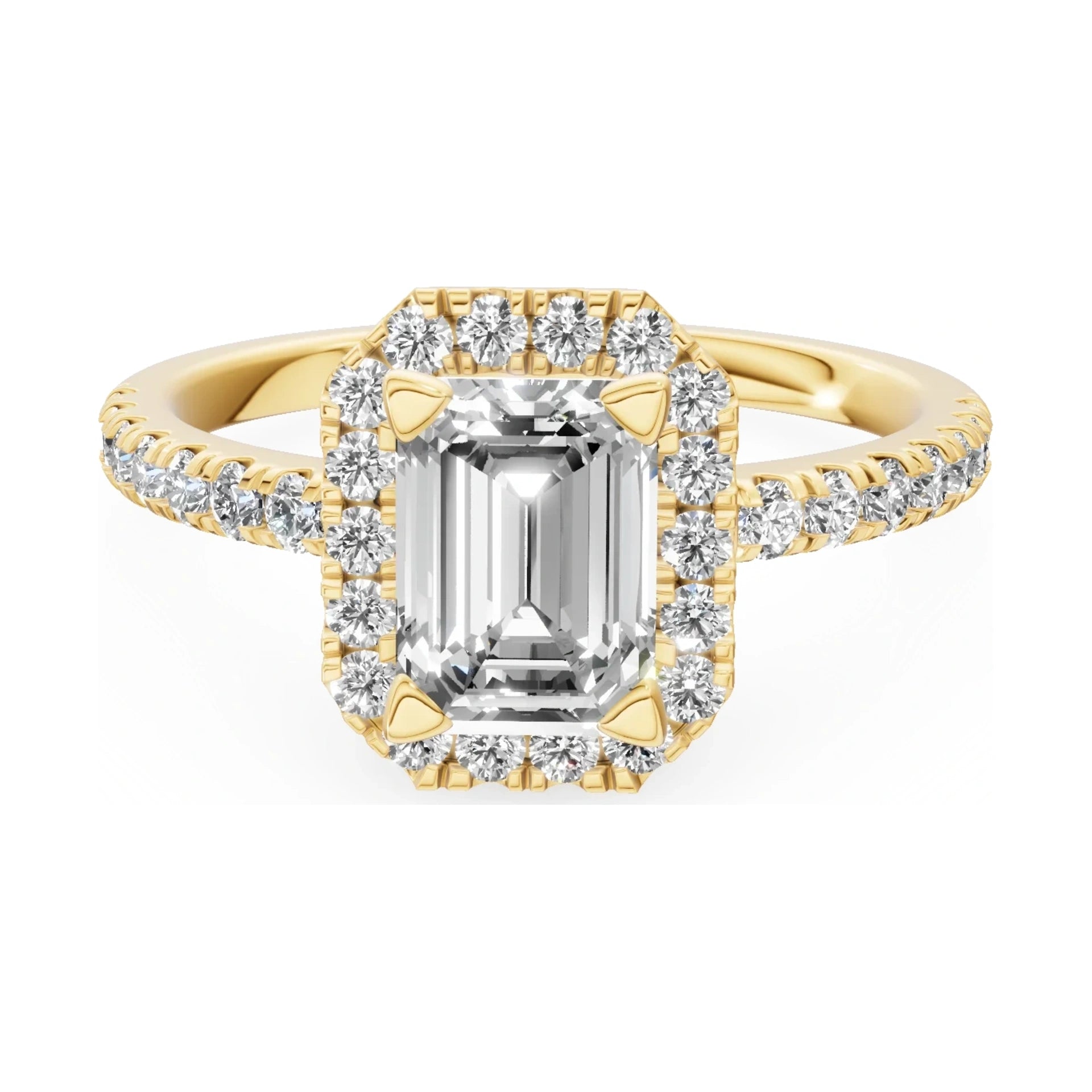 GREMARI Seven Icon 14K yellow gold engagement ring with 1.00 ct emerald-cut natural diamond