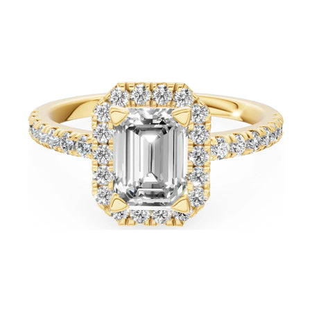 GREMARI Seven Icon 14K yellow gold engagement ring with 1.00 ct emerald-cut natural diamond