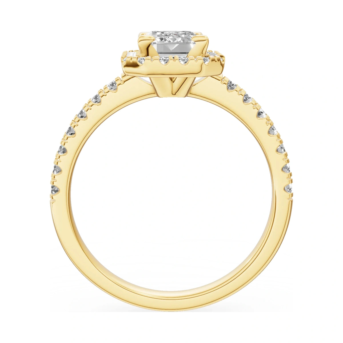 GREMARI Seven Icon emerald-cut natural diamond engagement ring in 14K yellow gold, 1.00 ct