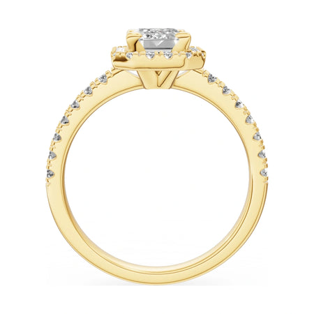 GREMARI Seven Icon emerald-cut natural diamond engagement ring in 14K yellow gold, 1.00 ct