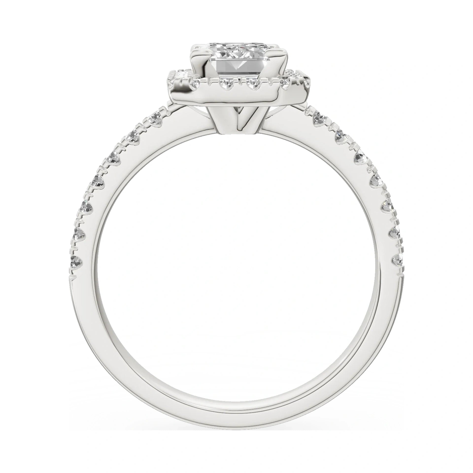 GREMARI Seven Icon emerald-cut natural diamond engagement ring in 14K white gold, 1.00 ct