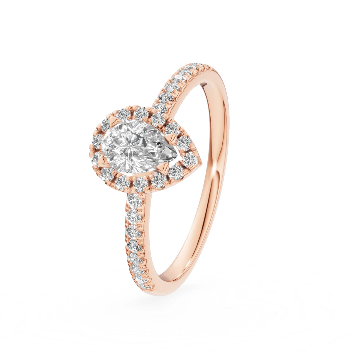 Gremari Seven Icon zásnubný prsteň z ružového zlata s 0,30 ct lab-grown diamantom – Pear