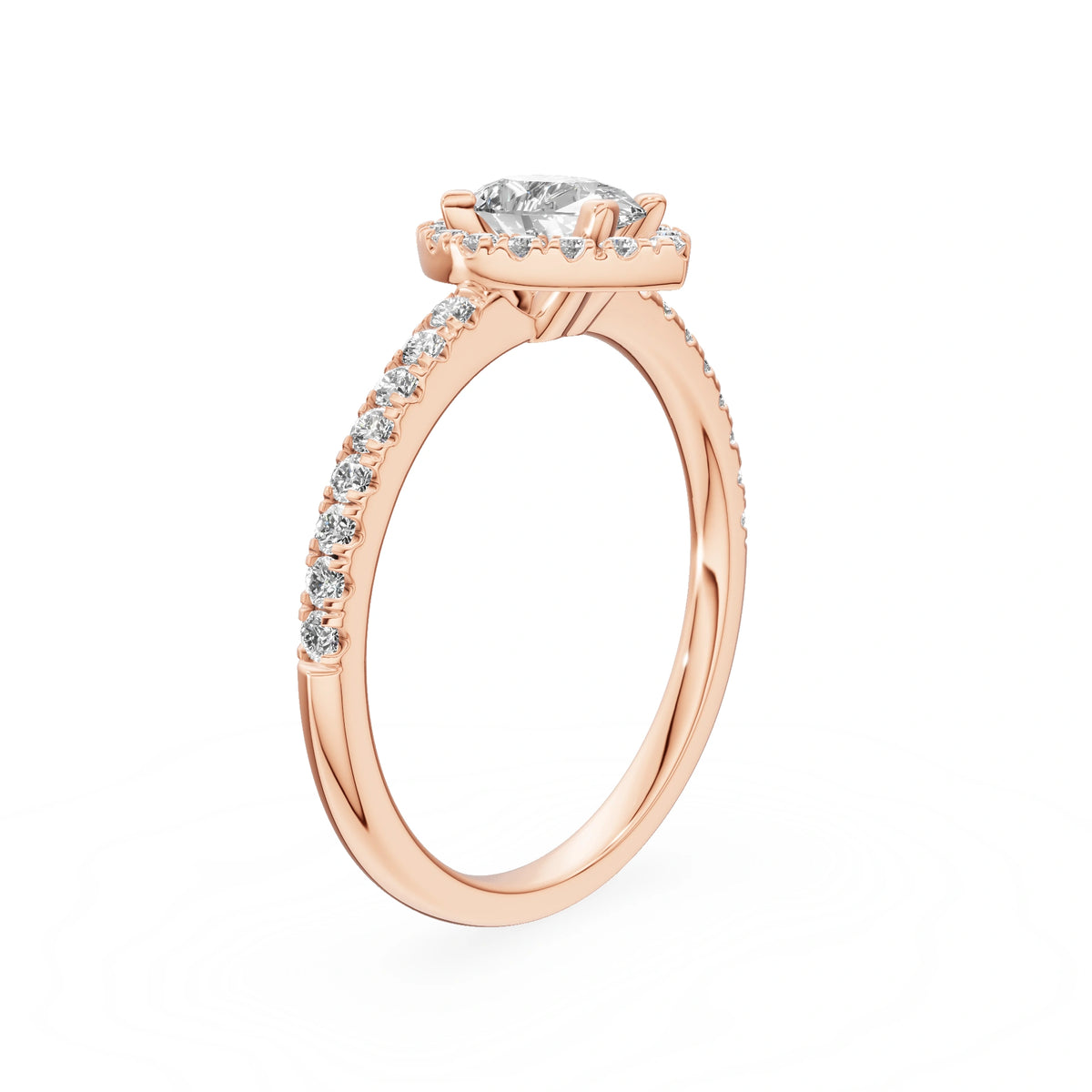 Gremari Seven Icon zásnubný prsteň z ružového zlata s 0,50 ct lab-grown diamantom – Pear