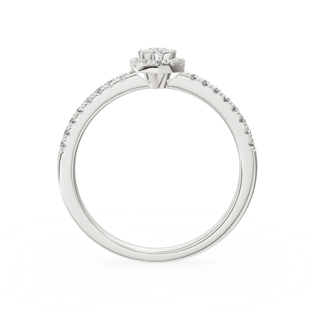 Gremari Seven Icon zásnubný prsteň z bieleho zlata s 0,15 ct lab-grown diamantom – Pear