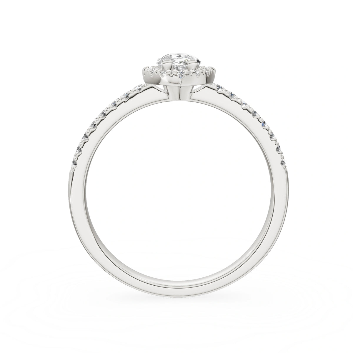 Gremari Seven Icon zásnubný prsteň z bieleho zlata s 0,30 ct lab-grown diamantom – Pear