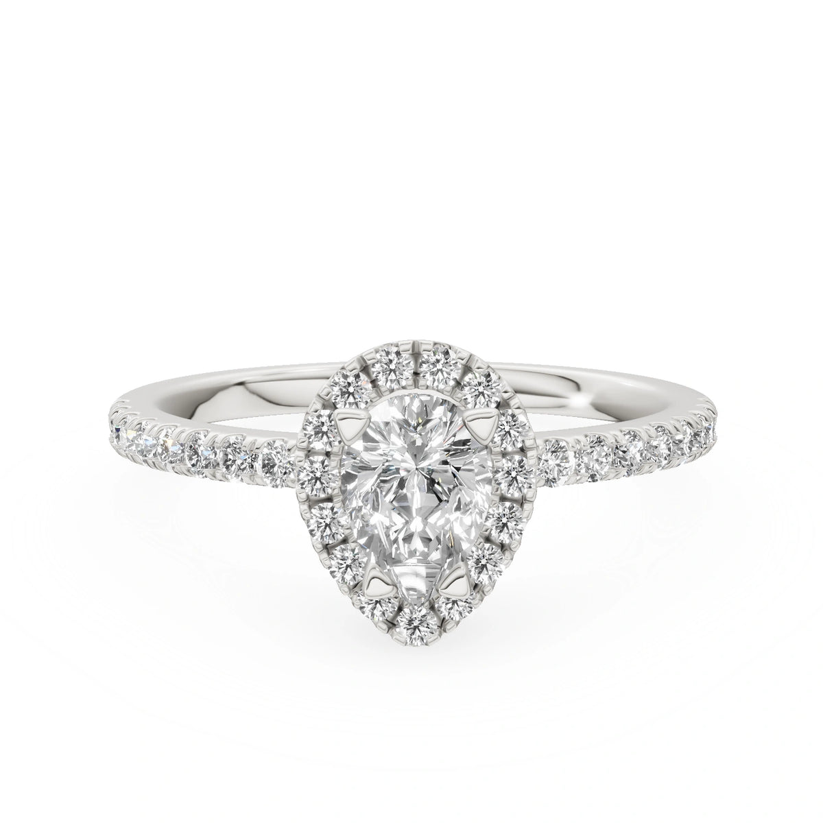Gremari Seven Icon zásnubný prsteň z bieleho zlata s 0,50 ct lab-grown diamantom – Pear