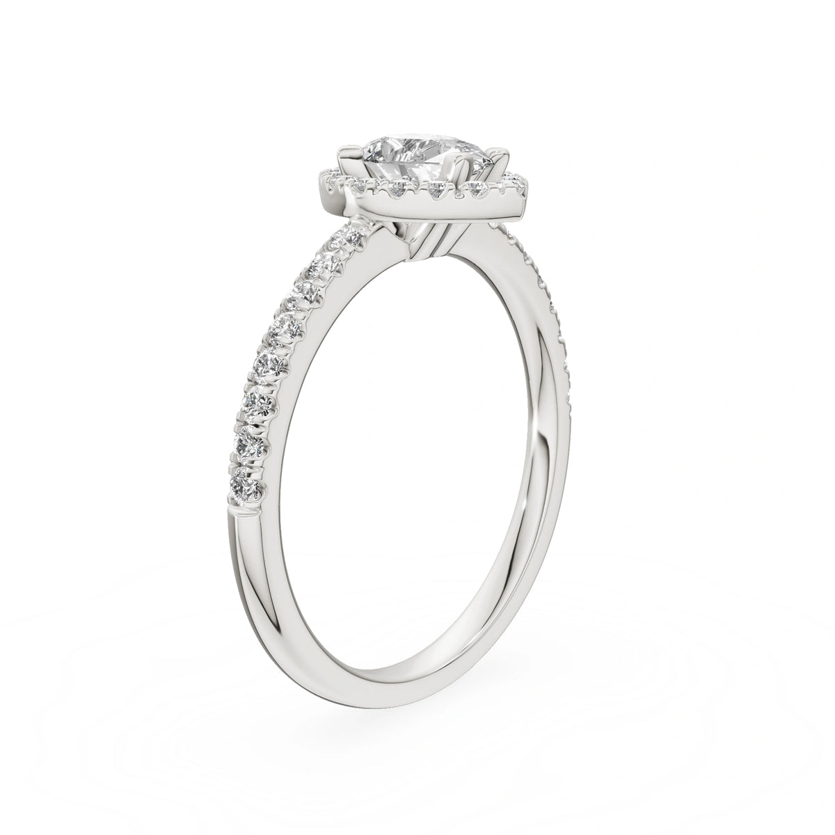 Gremari Seven Icon zásnubný prsteň z bieleho zlata s 0,50 ct lab-grown diamantom – Pear