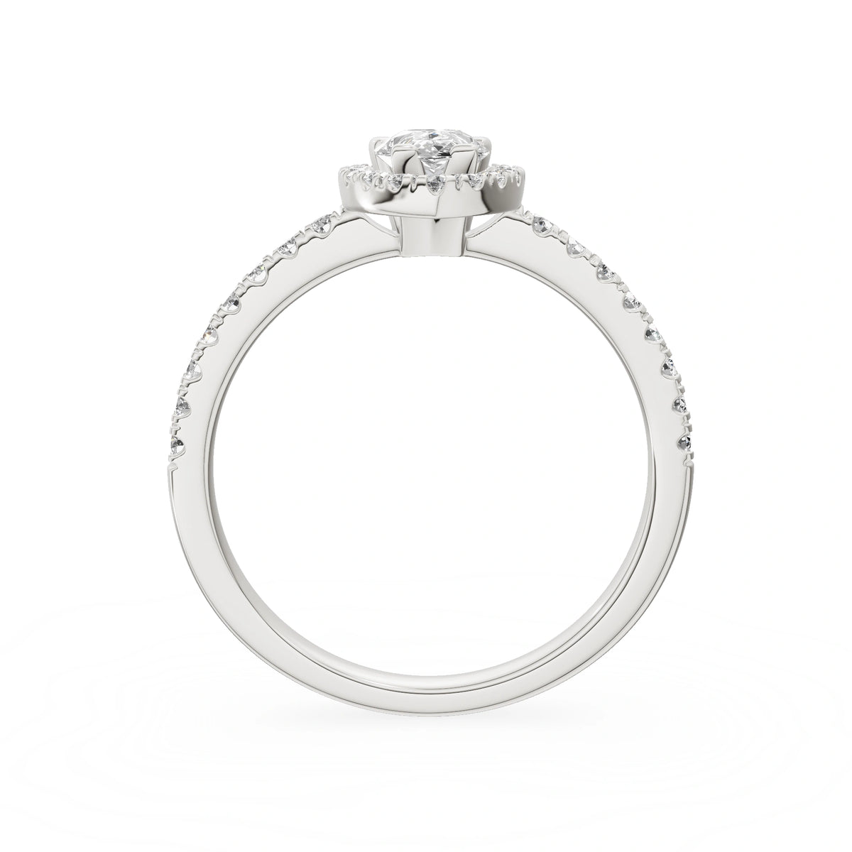 Gremari Seven Icon zásnubný prsteň z bieleho zlata s 0,50 ct lab-grown diamantom – Pear
